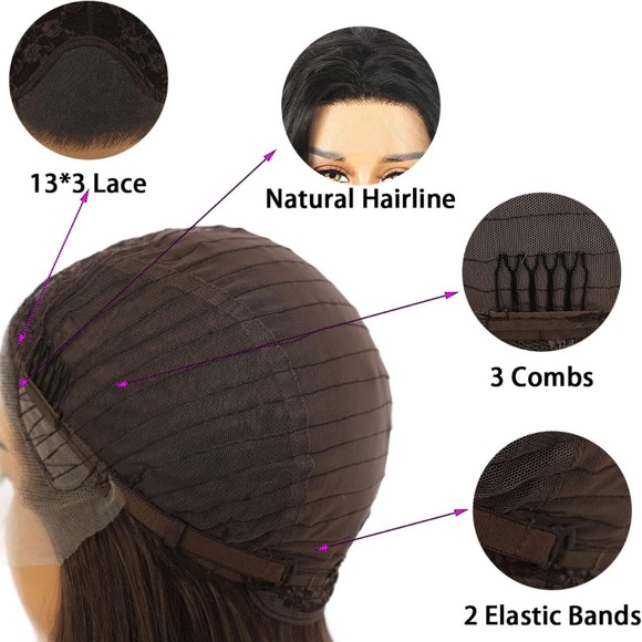 ANANDA 26” DARK BROWN BODY WAVE LaceFront Wig *NWT - Picture 3 of 3